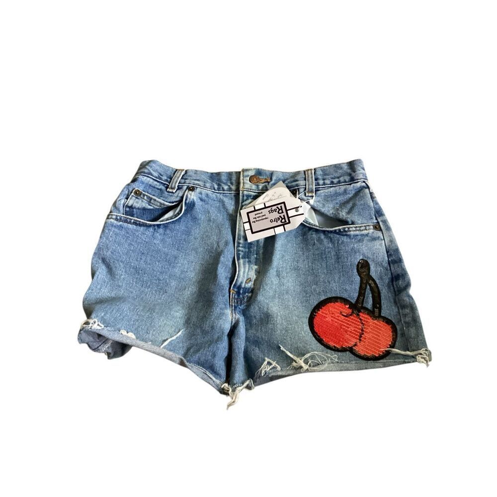 Vintage cut off denim high waisted shorts